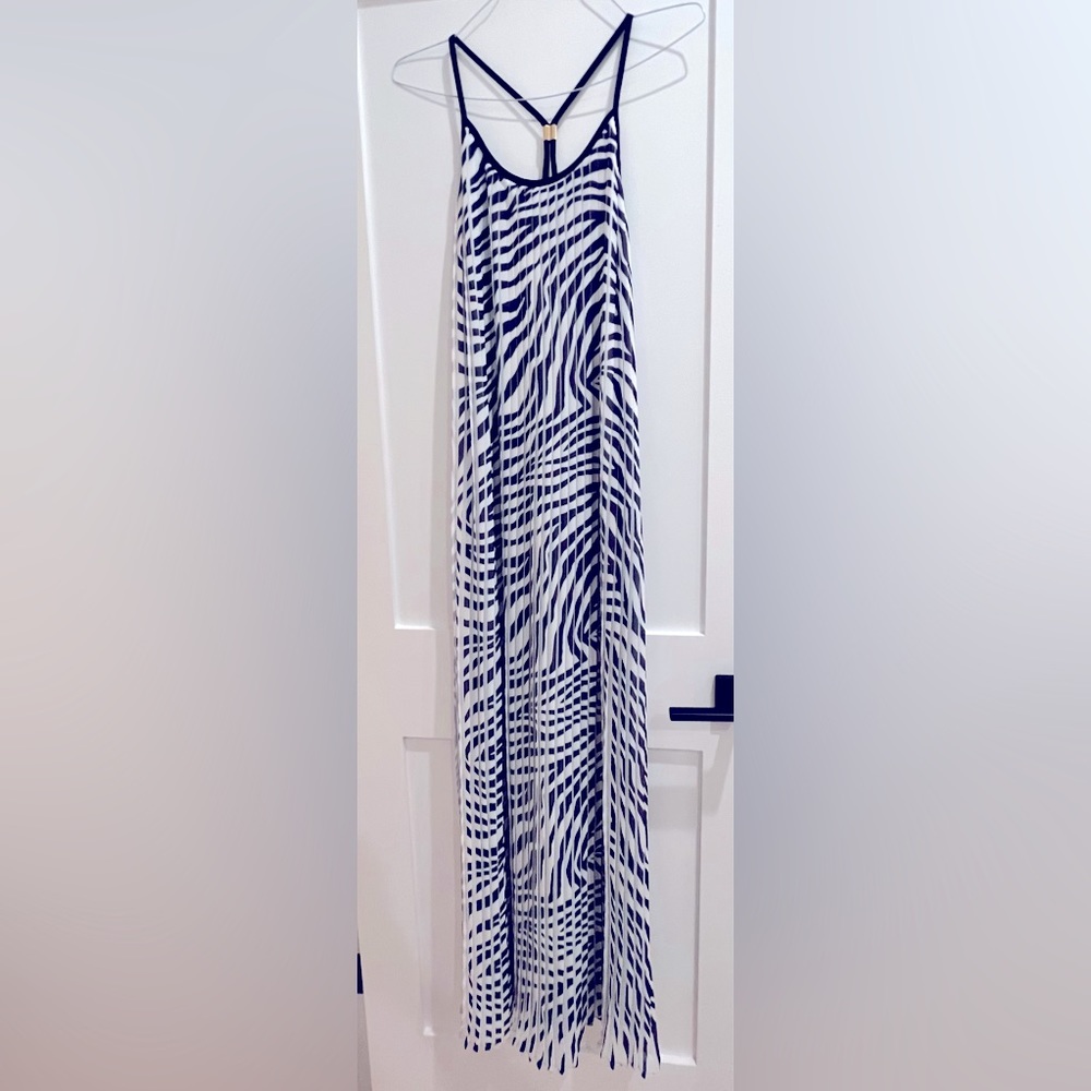 Michael Kors chiffon print maxi dress in True Blue NWOT